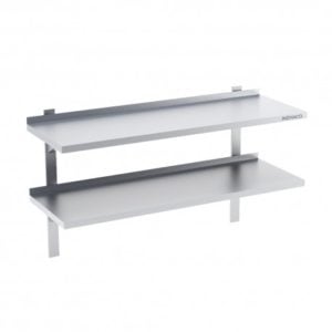 Stainless steel wall shelf double 1400x400x400x700